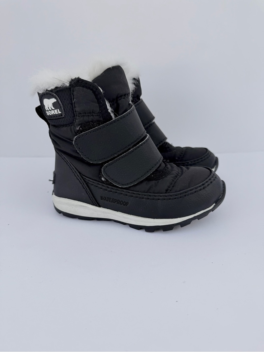 SOREL Kids Whitney II Strap Waterproof Black Winter Snow Boots